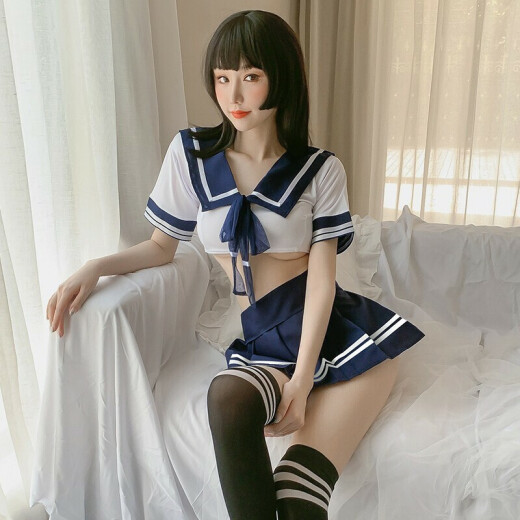 温诗欧女士性感睡衣女极污度诱惑内衣全露变态夫妻刺激大码jk黑丝情趣制 性感短袖女护套装7027 情趣丝袜极度诱惑套露乳