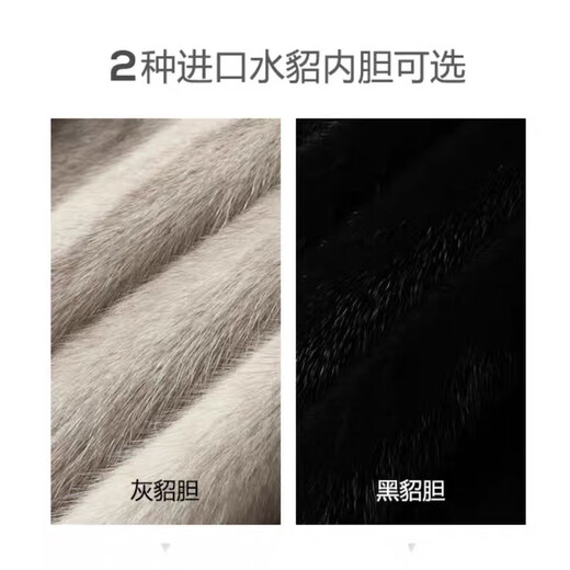 
Caeser (KAISER) Park Overcoming Men's Mink Coat Men's Jacket Fur Mink Inner Bottom Grey Mink Fur Integrated Nickel Mink Sleeve Imported Silver Dent Mink Sleeve (Mink Sleeve) L