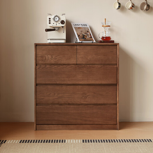 Lin's Home Nordic style solid wood home dining side cabinet integrated wall oak storage cabinet dining table chest of drawers LH586E3-A