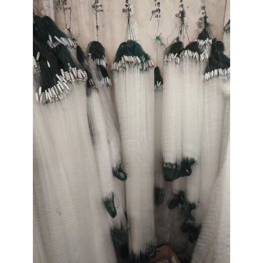 Vinoa fishing net hand-thrown net fishing net wire mesh three-layer sunken net single-layer floating net hanging fish net fishing net white striped crucian carp three-layer 2-finger 1.2 meters high 21 meters long sunken net