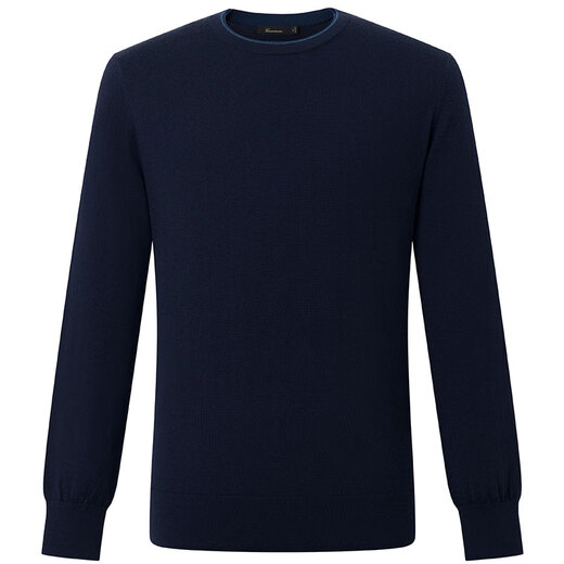CAMICISSIMA Warm Spring and Summer Men's Warm Wool Sweater Navy Round Neck Pullover Navy XL 54