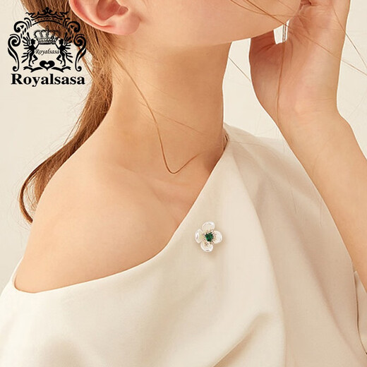 Royal sasa皇家莎莎小领针领扣防走光固定衣服女衬衫领子仿水晶领花衣领配饰