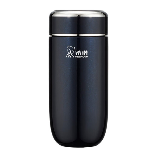 希诺（heenoor）保温杯男女士大容量高档车载水杯便携带滤杯子网定制茶杯礼盒装 紫罗兰 400ml