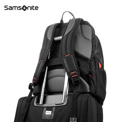 新秀丽（Samsonite）双肩包商务电脑包多功能男士背包差旅大容量运动透气书包\36B 黑色