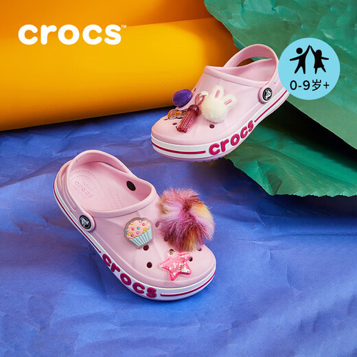 Crocs Bey Kaluban Chaussures pour enfants Chaussures de plage Chaussures de plage garçons et pantoufles d'orteil des filles / 207018/207019 POUDRE DE BALLET / POUDGE DE CANDY-6TG 35 (215 mm)