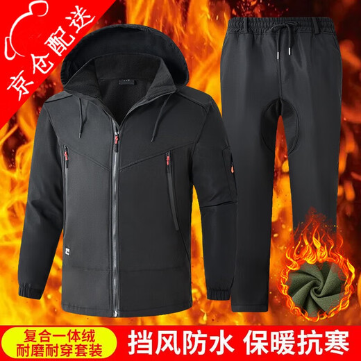 诚墨（CHENGMO）冬季迷彩工作服套装男加绒加厚保暖防寒户外劳保棉服耐磨工装定制 【686迷彩加绒】防水冲锋套装 190/4XL 建议体重180-210斤