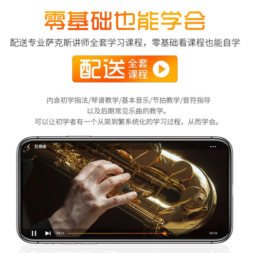 Angel of Sound E-flat alto saxophone instrument wind pipe for adult beginners, professional performance exam model recommended by big players M22-gold | Upgraded double ribs + double mouthpieces | + teaching