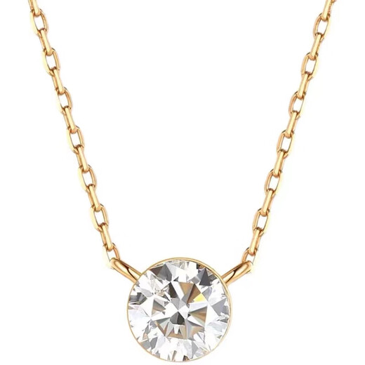 Fat Donglai's same style 18K gold booger diamond necklace Japanese agete stone 18k gold clavicle chain pendant 30 points diamond