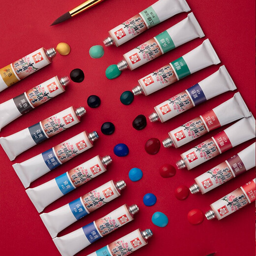Sakura (SAKURA) Chinese painting paint 12 colors 18 colors 24 colors meticulous landscape painting ink painting Chinese painting paint set 12 12 colors set