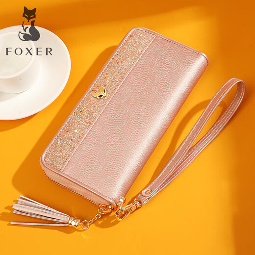 Golden Fox (FOXER) cowhide women's wallet large capacity long card holder wallet wallet clutch bag light luxury girlfriend birthday gift