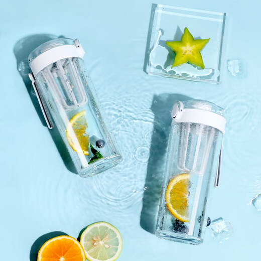 Mijia Xiaomi Tritan water cup 600ml large capacity sports plastic cup multifunctional fitness shaker cup with tea filter dark gray 600ml