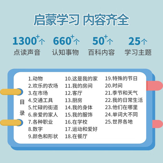 [Kyokura direct delivery, fast delivery] Fun English Enlightenment Point Reading (2 volumes) Standard pronunciation Zero foundation Children's bilingual finger reading English picture books Early education learning machine Fairy tale Early education Zhejiang Photography Publishing House
