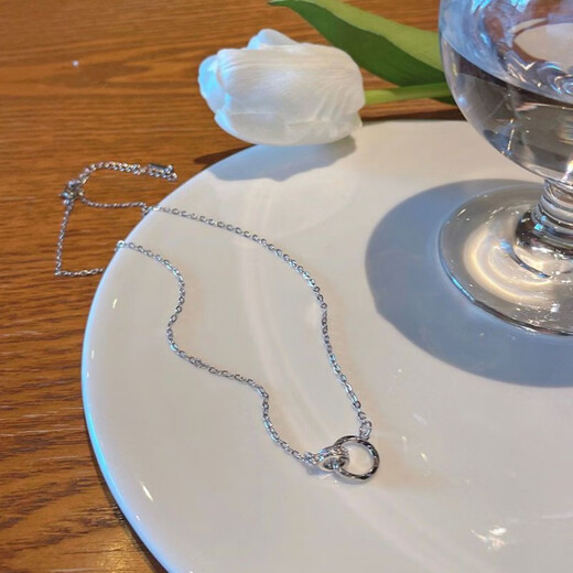 Möbius Necklace Women's Light Luxury Niche Design Internet Celebrity Clavicle Chain Fashionable and Versatile New Style Möbius Ring Necklace