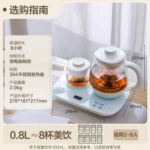 Bear tea kettle 0.8L steam spray steaming tea kettle health kettle electric kettle hot water kettle 304 stainless steel kettle tea set black tea ZCQ-A08E1