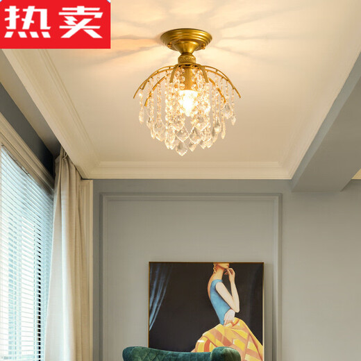 German imported quality cross-border American small chandeliers balcony corridor corridor entrance cloakroom lamp hall light foyer lamp single head 9885 small chandeliers * 3 lamp heads 7W warm light