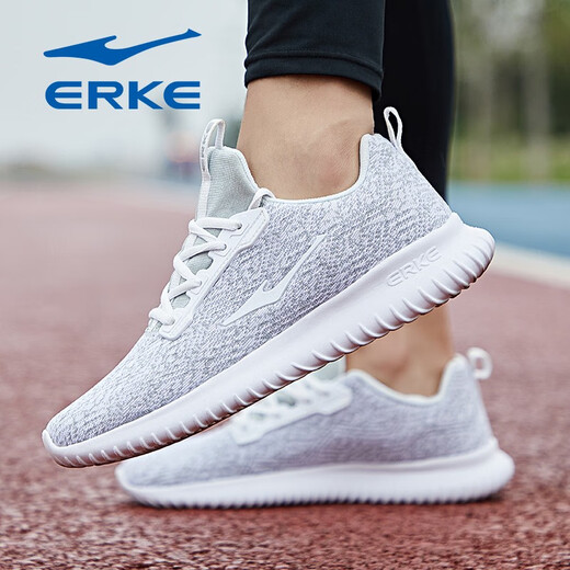 Мужская обувь Hongxing Erke (ERKE) 2026, новинка осени и зимы, плюс бархатные теплые кроссовки, мужская повседневная обувь с дышащей сеткой, спортивная обувь на мягкой подошве Erke белого цвета (модель с сеткой) 3291 40