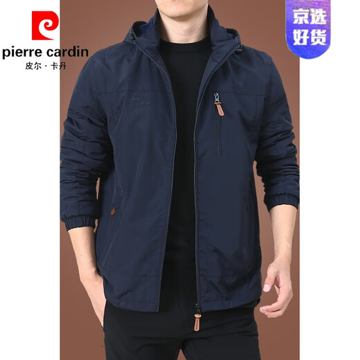 皮尔卡丹（pierre cardin）冲锋衣外套男秋冬男款户外美式防风防水男装男士秋装运动夹克针织 黑色9898 加绒 2XL