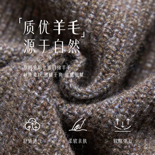 Chunzhu high-neck zipper men's cardigan autumn and winter new pure wool sweater long-sleeved sweater warm and comfortable loose top Gray Camel M (105CM)
