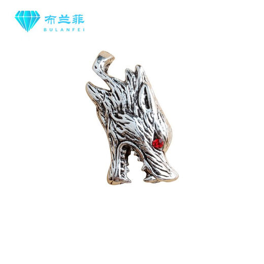 Xinheming silver-wrapped wolf tooth pendant, domineering, handmade, real dog tooth, personalized as a birthday gift for boyfriend, wolf tooth pendant, commanding the heroes + flame braces + glue + two lanyards