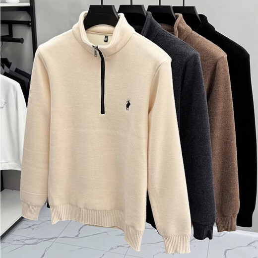 Kangourou (Daishu) Half-Zipper Plus Velvet Sweater épaissis pour les hommes en hiver T-shirt Paul décontracté chaud