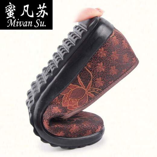 Leo alter Peking-Stoffschuhe Frauenschuhe für die Schuhe mittlerer und älterer Menschen für ältere Frauen weicher Sohle älterer Stoffschuhe für Frauen-Oma-Schuhe Nordburgund 7170-75 (rot) 35