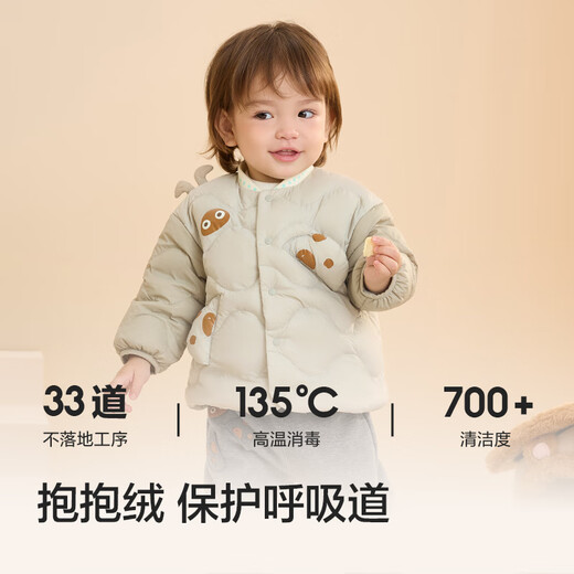 
Balabala [Rongxinle Fun IP] Balabala children's thin down jacket for boys and girls winter children's jacket cute pink green A41416-white duck down 90cm recharge 23g