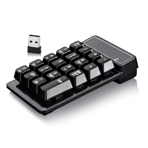 Pinyi USB wireless Bluetooth numeric keypad Mini keyboard floating mechanical feel 19-key financial accounting password wireless USB version - black