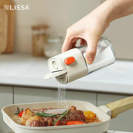 LiSSA quantitative seasoning jar salt jar kitchen pepper chili powder sprinkler jar household glass moisture-proof seasoning jar seasoning box mixed color combination 1 each