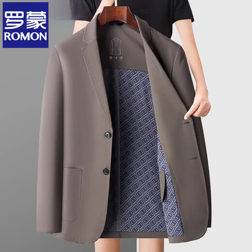 
ROMON high-end traceless casual suit men's spring and autumn suit jacket slim business elastic middle-aged daddy suit Y12397 Navy Blue XL 180 [suitable for 135-150Jin [Jin equals 0.5 kg]]