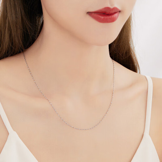 Lukfook Jewelry Pt950 Gypsophila platinum necklace women's plain chain price A03TBPN0005A43cm - about 2.07 grams