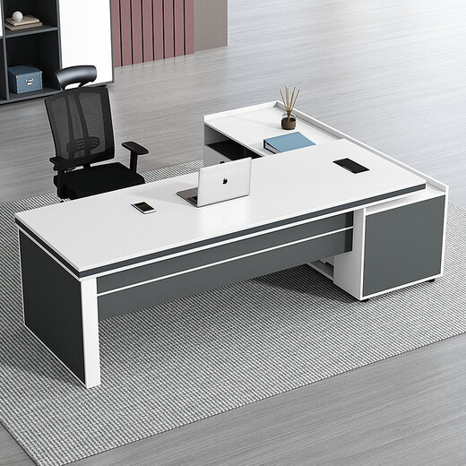 Tiju President Boss Desk Simple Modern Manager Supervisor Desk and Chair Combination Executive Desk Office Furniture Computer Desk and Chair 1.6 Meter Boss Desk + Side Cabinet Right Side Cabinet