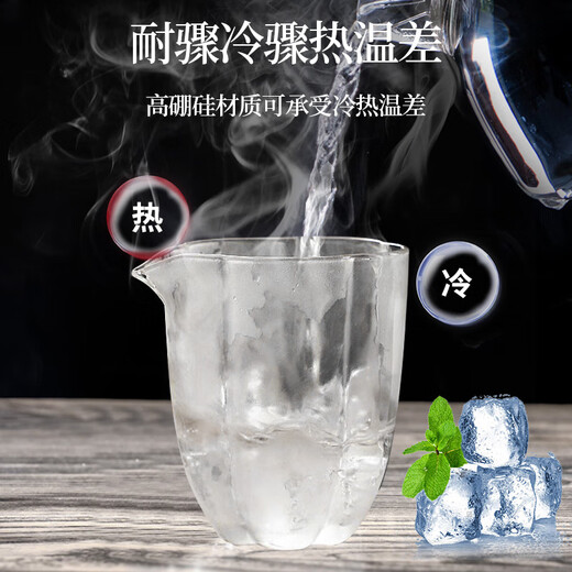 Edo glass fair cup 230ml Japanese style petal high borosilicate cup heat-resistant glass tea sea tea divider