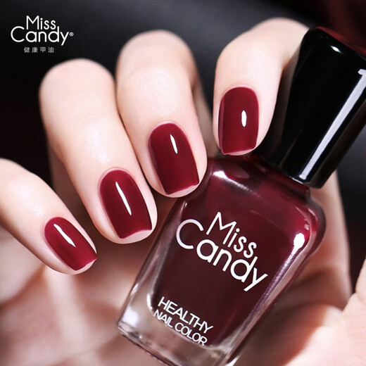 Miss Candy healthy nail polish, quick-drying, long-lasting, peelable, no-baking, white and red nail polish, semi-transparent cherry NA010