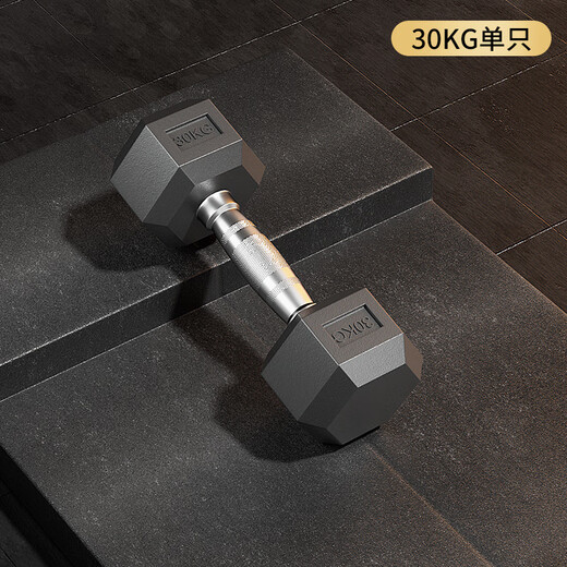 Junfan plastic-coated hexagonal dumbbell pure iron men's household dumbbell fitness steel solid arm muscle environmentally friendly dumbbell 2.5KG single
