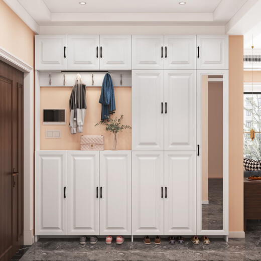 Yingfu zapatero moderno, simple, ultrafino, entrada estrecha, pasillo, entrada, 17 cm, combinación de entrada personalizada, gabinete para abrigos F longitud 1050 profundidad 170 altura 2000