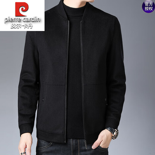 Pierre Cardin High-End Men's Wool Woolen Jacket Short Casual Baseball Collar Autumn and Winter Men's Clothing 2025 Men's Woolen Jacket Gray L 175