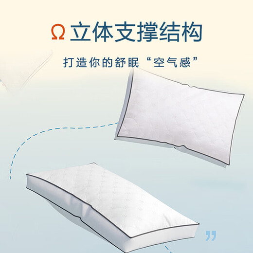 Fuanna Pillow Core Hotel Pillow Fiber Soft Pillow 60S Long Staple Cotton Class A Antibacterial Washable Medium Pillow 70*45cm One Pack