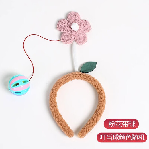 Mr. Ouyang's baby-coaxing tool, lamb velvet headband, rattle ball, baby diaper changing headband, hairpin and headwear, bright red (headband color random) B00-304