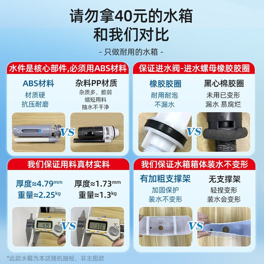 OLSA flush tank household bathroom high-impact water tank energy-saving toilet tank squat toilet double-press toilet tank ceramic white water tank + installation four-piece set