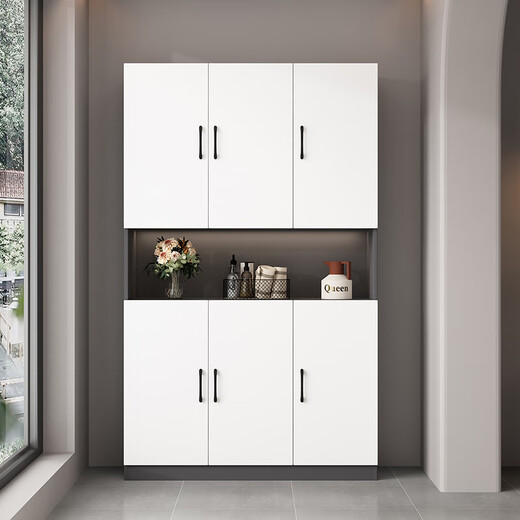 White taro balcony storage cabinet storage household large-capacity storage cabinet sun protection storage cabinet wall-mounted storage cabinet shoe cabinet custom-made two doors high 180 wide 60 deep 40 (installation included) Hollow style