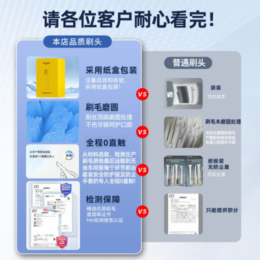皓卫适配HUAWEI华为智选力博得儿童电动牙刷头YOYO萌趣LBT-153015A/153008替换刷头 6支 多彩清洁款刷头