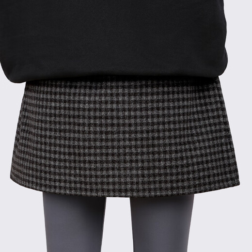 New Fiona Butt Curtain Women's Hem Covering Buttocks Bottoming Artifact for Layering in Autumn and Winter Thickened Plaid Shark Pants Loose Skirt Black and Gray Woolen Slit Style L 90-125Jin Jin is equal to 0.5kg