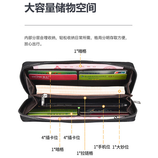 Wanjiazhen men's wallet long zipper canvas clutch multifunctional large capacity handbag simple student young people wallet solid color long canvas wallet [gray]
