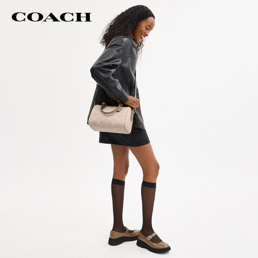 蔻驰（COACH）【品牌直供】女士ROWAN经典老花单肩手提斜挎包波士顿包