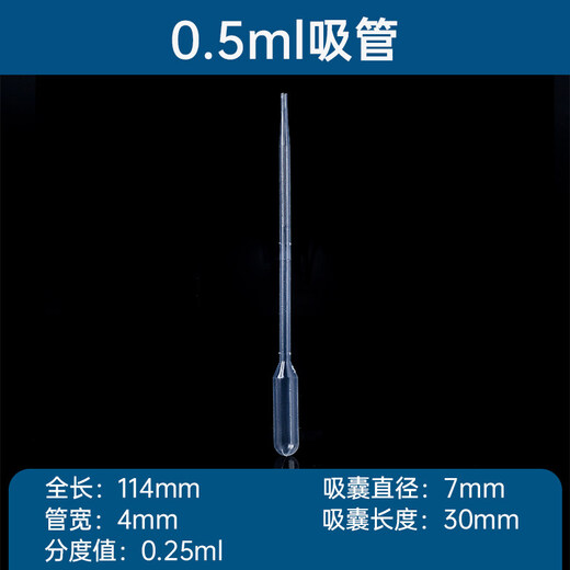 Plastic dropper 0.2ml/0.5/1/2/3/5/10ml disposable straw Plastic Pasteur straw with graduated rubber tip small dropper scale 0.5ml (10 pieces)