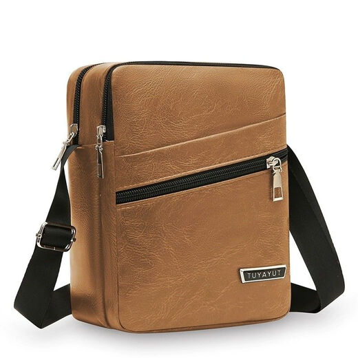 Changyin New Style Herren japanischer und koreanischer kleiner tragbarer Tasche kleine Tasche Weiche Leder -Männer -Tasche Crossbody Crossbody Casual Leichter Rucksack Y9711 Schwarz