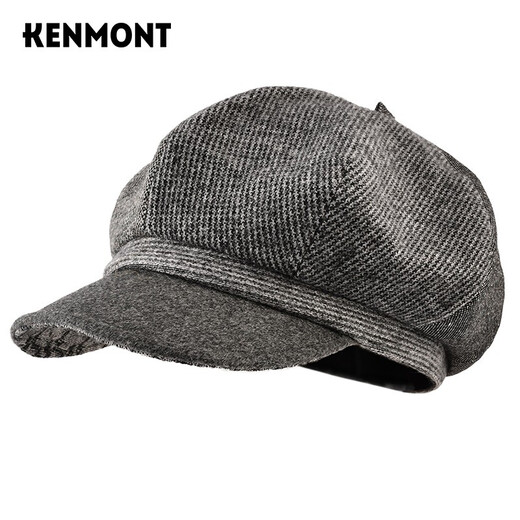 CARMONE PRINCIPIA Boina resistente al viento Gat de lana octogonal Hombo de pintor japonés Autumán y invierno Sombrero de ala corta 5125 gris de 57.5 cm
