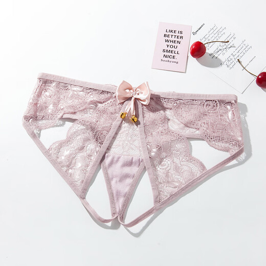 Sexy Lace Fully Transparent Sexy Panties Open and Easy to Take Off Hot Women's Thong High Elastic Perspective Hollow Black M Recommendation 80-115Jin Jin is equal to 0.5kg