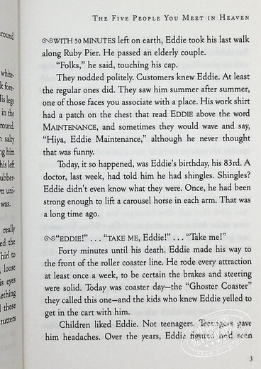 天堂里遇见的五个人 20周年版 The Five People You Meet In Heaven 英文原版 Mitch Albom
