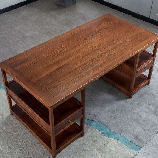 Chinese calligraphy table solid wood painting case calligraphy and painting table rosewood desk antique Chinese study desk writing desk log desk 1.3 meters single table golden rosewood